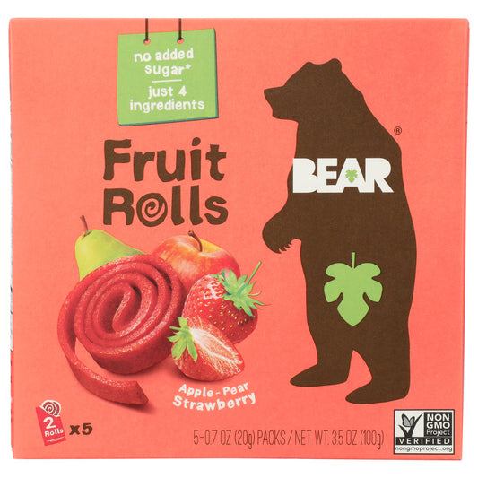 Bear Snacks - Fruit Roll - Strawberry, 3.5oz (Pack of 6)