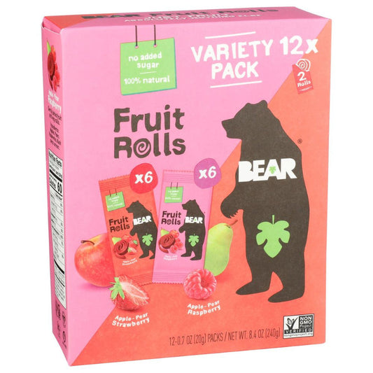 Bear Snacks - Fruit Rolls - Strawberry Raspberry, 8.4oz (Pack of 5)
