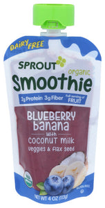 Sprout Smoothie Blueberry Banana Coconut 4 Oz - Pack Of 12