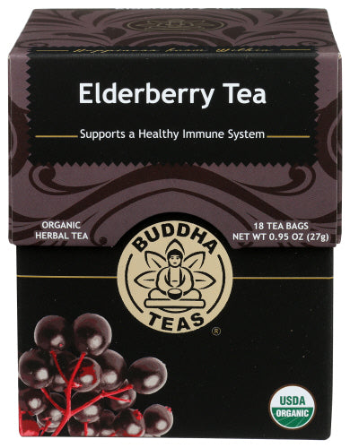 BUDDHA TEAS - ELDERBERRY TEA, 18 BAGS (Pack of 6)