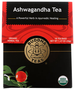 BUDDHA TEAS - ASHWAGANDHA TEA, 18 BAGS (Pack of 6)