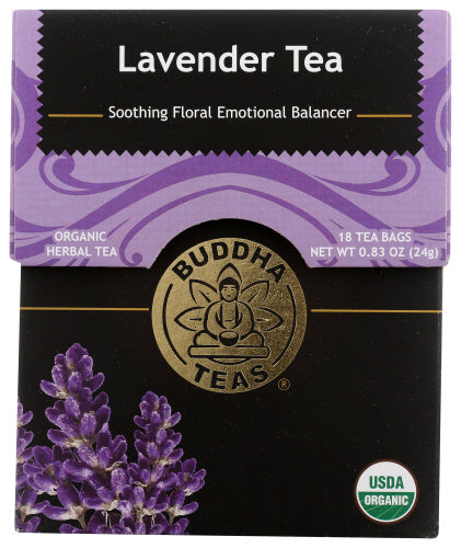 BUDDHA TEAS - LAVENDER TEA, 18 BAGS (Pack of 6)