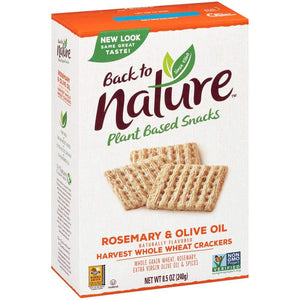 Back To Nature - Whole Wheat Crackers Rosemary & Olive Oil, 8.5 oz