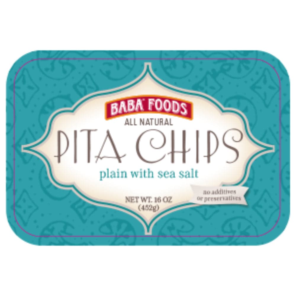 Baba Foods - Pita Chips - Plain Sea Salt, 16oz (Pack of 8)