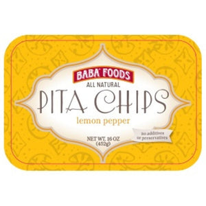 Baba Foods - All Natural Pita Chips Lemon Pepper, 16 oz