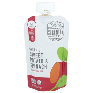 Serenity Kids - Food Baby Sweet Potato Spinach Organic 3.5 OZ - Pack of 6