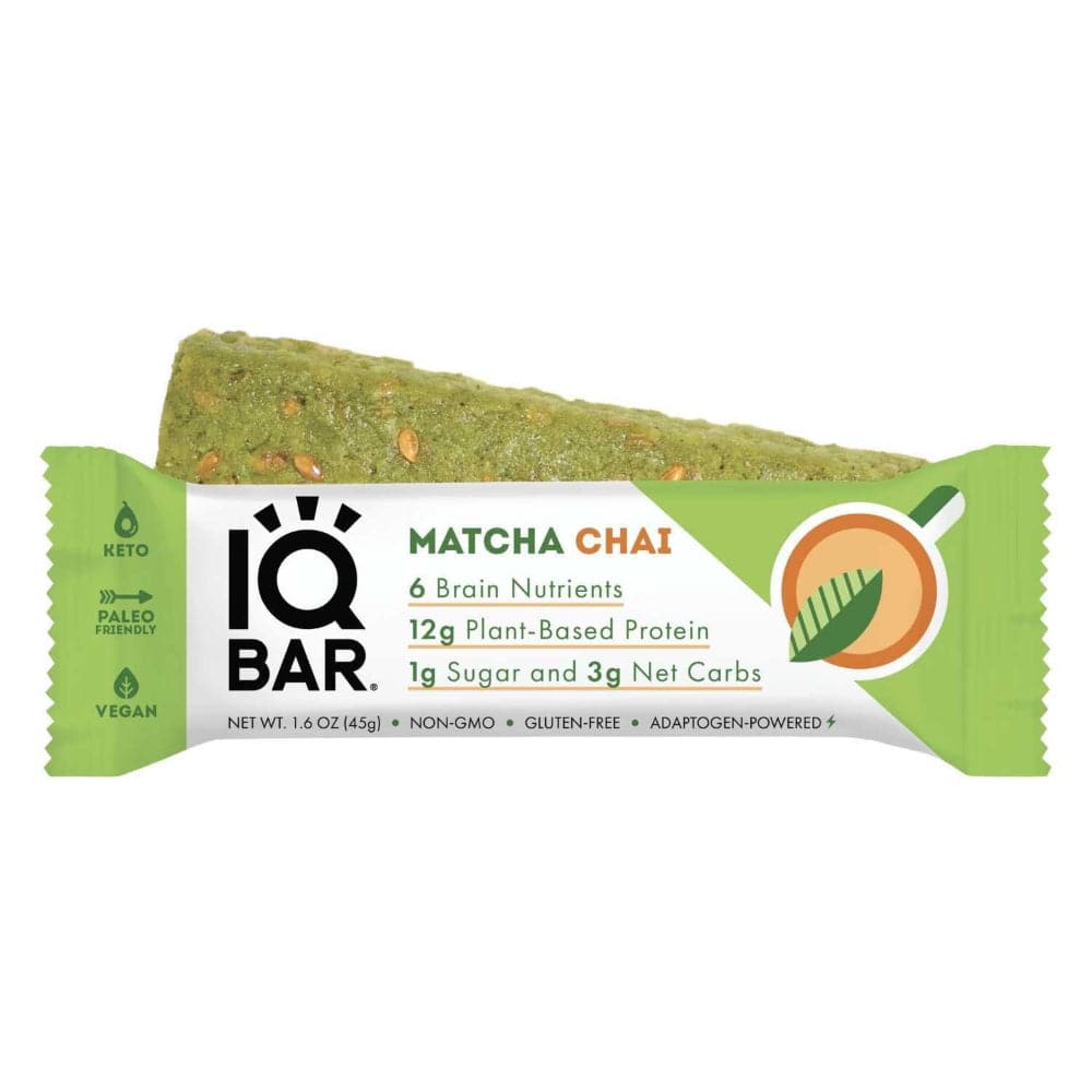 Iq Bar - Bar - Matcha Chai, 1.6oz (Pack of 12)