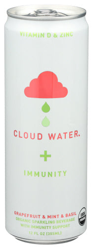 Cloud Water - Immunity Water Organic Sparkling Mint Grapesfruit Basil, 12 Floz (Pack Of 12)