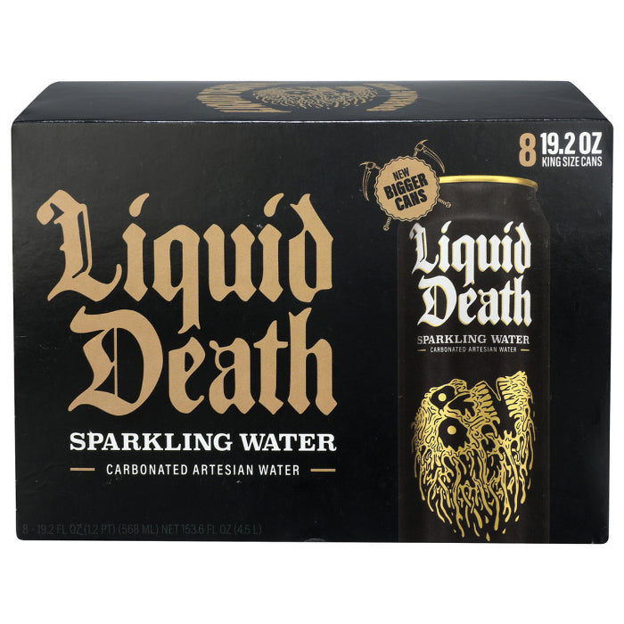 Liquid Death - Sparkling Mountain Water, 8-Pack, 153.6 Fl Oz | Pack of 3