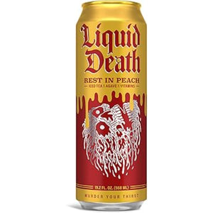 Liquid Death - Rest In Peach Iced Tea, 8-Pack, 153.6 Fl Oz | Pack of 3