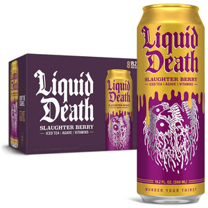 Liquid Death - Slaughter Berry Iced Tea, 8-Pack, 153.6 Fl Oz | Pack of 3