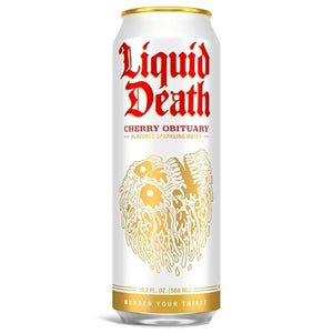 Liquid Death - Cherry Obituary Sparkling Water, 153.6 Fl Oz | Pack of 3