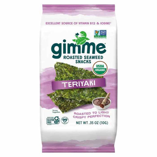 Gimme - Seaweed Snack - Roasted Teriyaki, 0.35oz (Pack of 12)