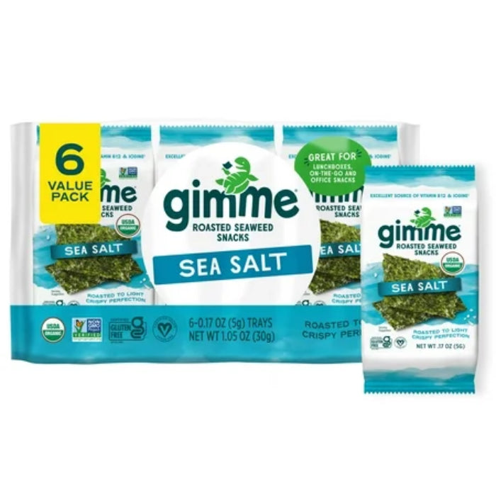 Gimme - Roasted Seaweed - Sea Salt, 1.05oz (Pack of 8)