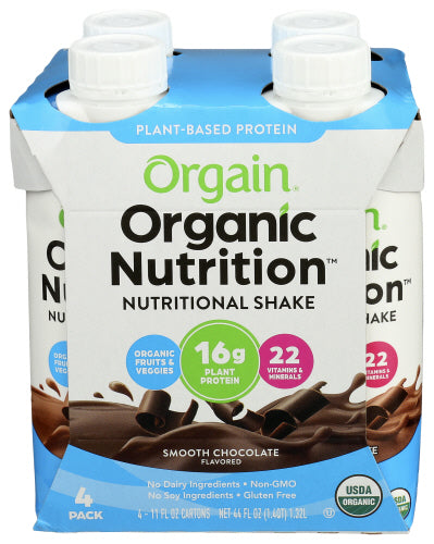 Orgain Vegan Protein Ready-to-Drink Chocolate 4-Pack Organic 44 Fo - Pack Of 3