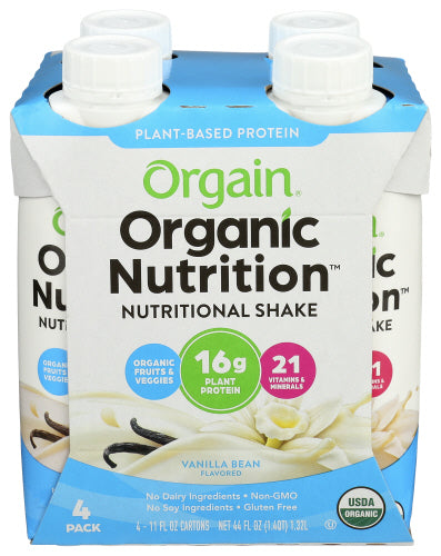 Orgain Vegan Protein Ready-to-Drink Vanilla 4-Pack Organic 44 Fo - Pack Of 3