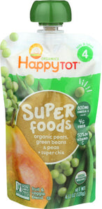 Happy Tot - Sprouts Green Beans Pears & Peas Org 4.22 Oz - Pack Of 16