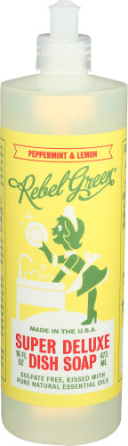 Rebel Green Dish Soap Peppermint Lemon 16 Oz - Pack Of 4