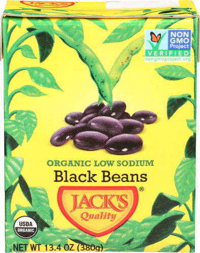 Jacks Quality - Bean Black Low Sodium Org 13.4 Oz - Pack Of 8