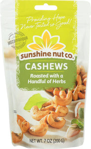 Sunshine Nut Company Cashews Roasted Herb 7 Oz - Pack Of 6