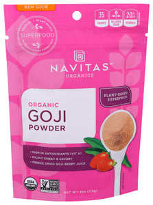 NAVITAS - GOJI POWDER ORG 4 OZ - Pack of 1