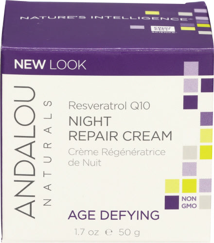 Andalou Naturals - Night Cream Repair Resveratrol Q10, 1.7 oz