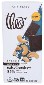 Theo Chocolate Bar Choc Sltd Cshw 85 Drk 3 Oz - Pack Of 12