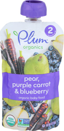 Plum Organics Baby Food Blueberry Pear 4 Oz - Pack Of 6