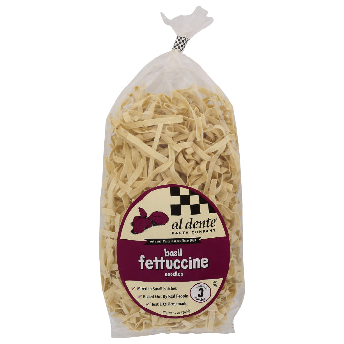 Al Dente - Fettuccine Basil Pasta, 12 Ounce - Pack of 6