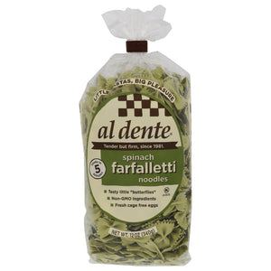 Al Dente - Spinach Farfalletti Pasta, 12 Oz - Pack of 6