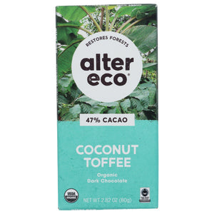 Alter Eco - Chocolate Dark Coconut Toffee Organic, 2.82 Oz - Pack of 12