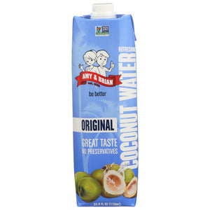 Amy & Brian - Water Coconut Natural Tetra Pak, 33.8 Oz - Pack Of 6