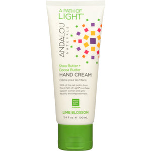 Andalou Naturals - Hand Cream Lime Blossom, 3.4 fl oz