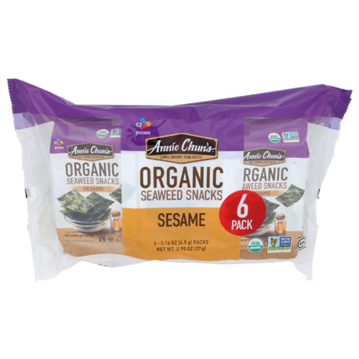 Annie Chun's - Organic Sesame Seaweed, 0.16 oz - Pack of 6