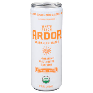 Ardor Organic Inc - Sparkling Water White Peach 12 Fl Oz - Pack of 12