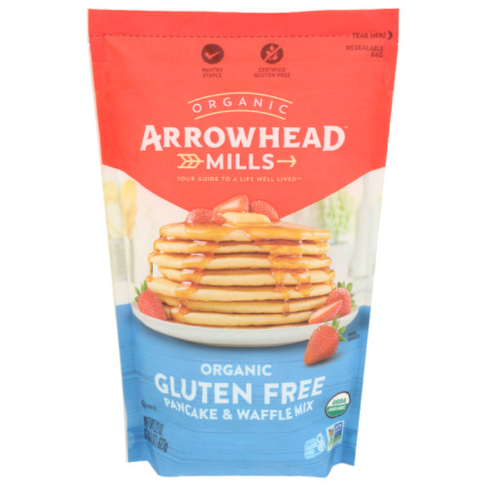 Arrowhead Mills - Organic Gluten-Free Pancake & Waffle Mix, 22 Oz - Pack of 6