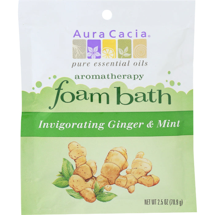 Aura Cacia - Bath Foam Ginger Mint Invigorating, 2.5 OZ - Pack of 6