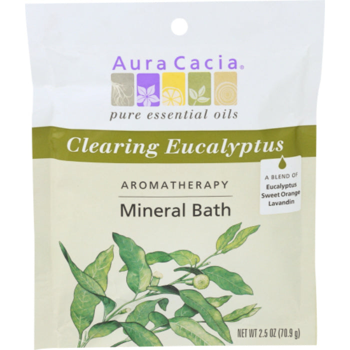 Aura Cacia - Bath Mineral Eucalyptus Clearing, 2.5 oz - Pack of 6