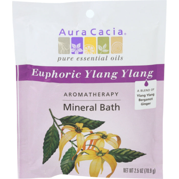 Aura Cacia - Bath Mineral Euphoric Ylang, 2.5 oz - Pack of 6