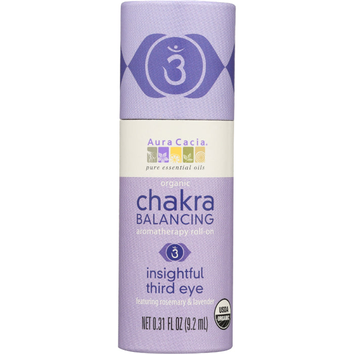 Aura Cacia - Chakra Roll-On Insightful 3rd Eye, 0.31 oz - Pack of 1