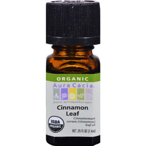 Aura Cacia - Essential Oil Organic Cinnamon Leaf, 0.25 oz - Pack of 1