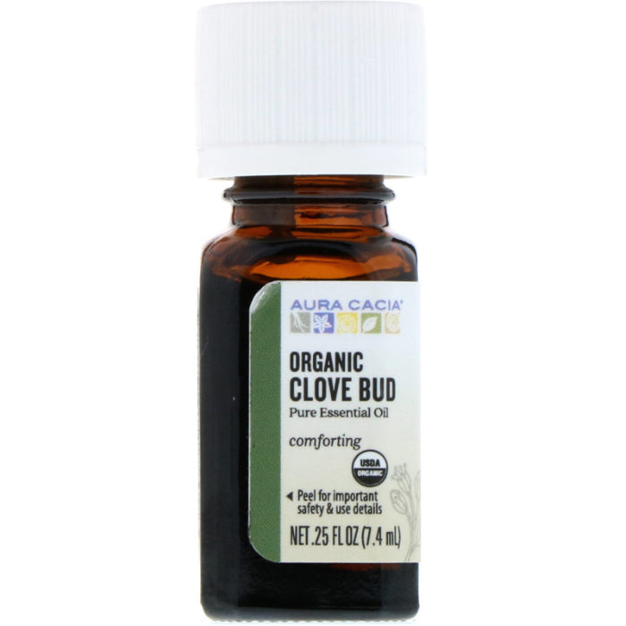 Aura Cacia - Essential Oil Organic Clove Bud, 0.25 oz - Pack of 1