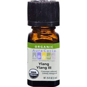 Aura Cacia - Essential Oil Organic Ylang Ylang III, 0.25 oz - Pack of 1