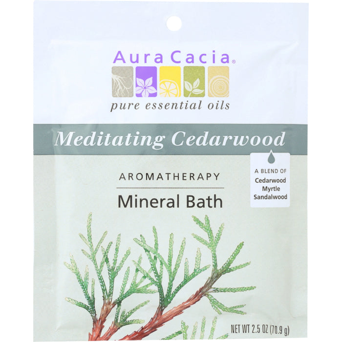 Aura Cacia - Mineral Bath Cedarwood Meditating, 2.5 oz - Pack of 6