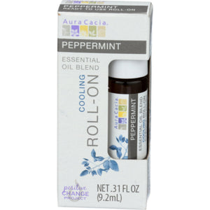 Aura Cacia - Essential Oil Roll-On Peppermint, 0.31 Fl Oz - Pack of 1