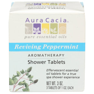 Aura Cacia - Shower Tablet Peppermint Reviving, 3 Oz - Pack of 3