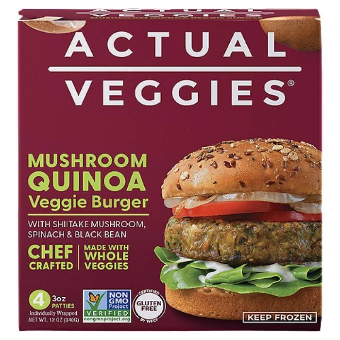Actual Veggies - Mushroom Quinoa Veggie Burger, 12oz