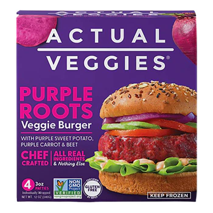 Actual Veggies - Purple Roots Veggie Burger, 12oz