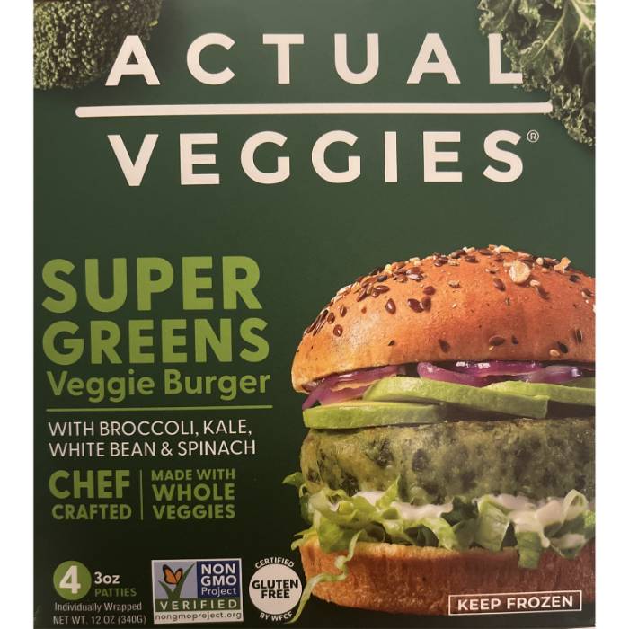 Actual Veggies - Super Greens Veggie Burger, 12oz