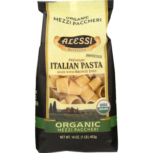 Alessi - Organic Mezzi Paccheri Pasta, 16 Oz - Pack of 6